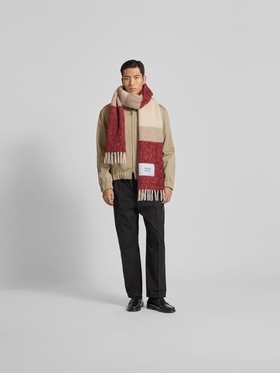 MAISON KITSUNÉ Wollschal mit Label-Patch Bordeaux 1