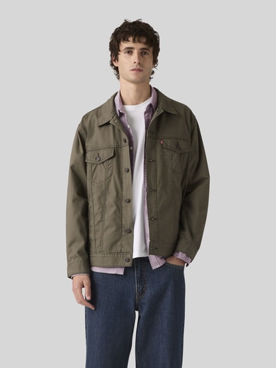 Levi's® jack in relaxed fit van mix van katoen en linnen Middenbruin - 4