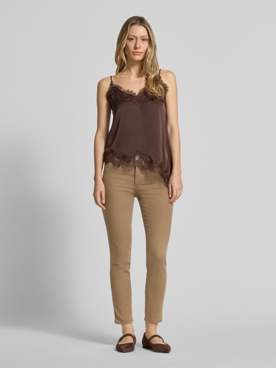 Brax Slim fit broek in verkorte pasvorm model 'SHAKIRA' Lichtbruin - 1