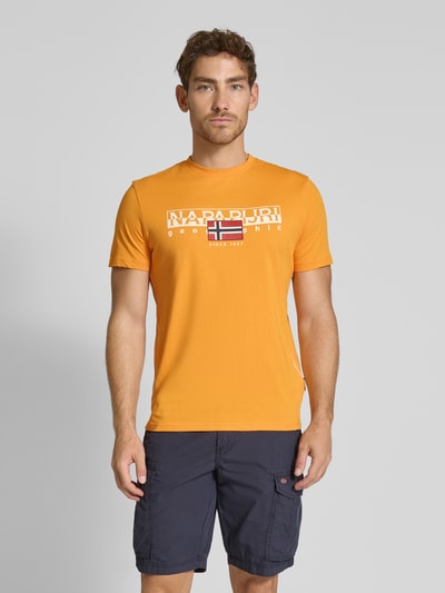 Napapijri T-Shirt mit Label-Print Modell 'AYLMER' GELB 4