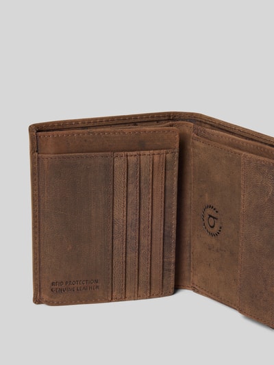 bugatti Portemonnee met labeldetail, model 'Luca' Middenbruin - 3