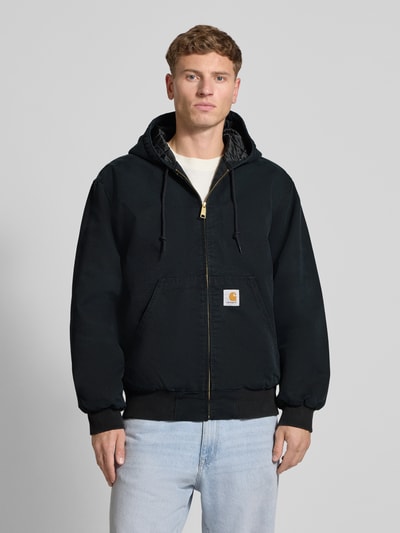 Carhartt Work In Progress Jacke mit Känguru-Tasche und Label-Detail Black 4