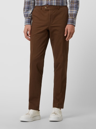 Hiltl Regular fit chino met stretch, model 'Parma' Lichtbruin - 4