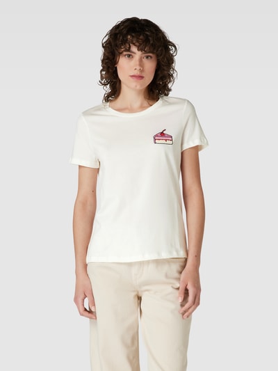 Vero Moda T-Shirt aus Baumwolle mit Motiv-Detail Modell 'MIAFRANCIS' Weiß 4