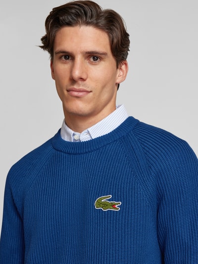 Lacoste Gebreide pullover met ribboorden Blauw - 3