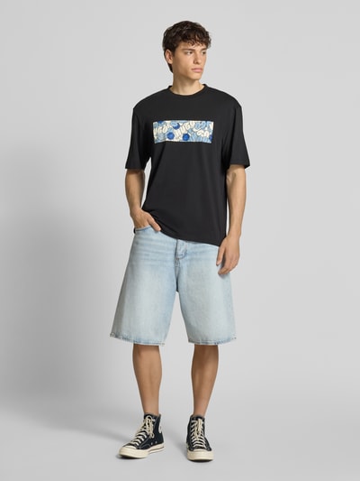 Hugo Blue T-shirt met motiefprint, model 'Nurix' Zwart - 1