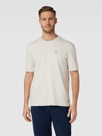Huber Bodywear T-Shirt mit Label-Stitching Beige Melange 4