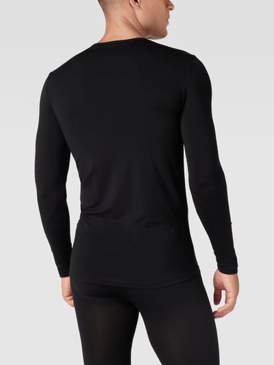 Schiesser Bluzka z długim rękawem i detalem z logo model ‘WARMING BASELAYER’ Czarny 5