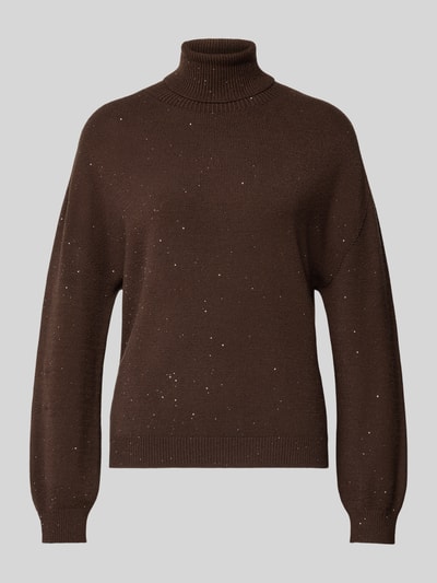 Liu Jo White Strickpullover mit Rollkragen Schoko 2