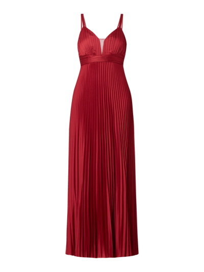 Jake*s Cocktail Abendkleid aus Satin mit Plisseefalten  Dunkelrot 2