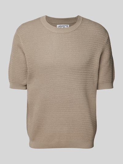 JAKE*S STUDIO MEN Gebreide pullover met ribboorden Hazelnoot - 1