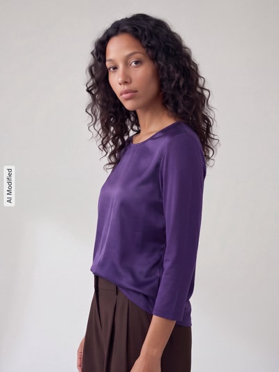 JOOP! Slim Fit 3/4-Shirt aus Viskose-Mix Modell 'Tamina' Purple 3