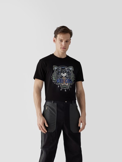 Kenzo T-Shirt mit Label-Print Schwarz 4