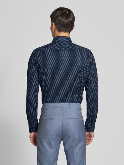 BOSS Slim fit overhemd van katoenmix Marineblauw - 5