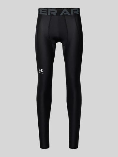 Produktfoto, Leggings mit Beintasche von Under Armour in Schwarz, elastischer Material-Mix, Label-Print, enganliegend, sichtbarer Logo-Bund