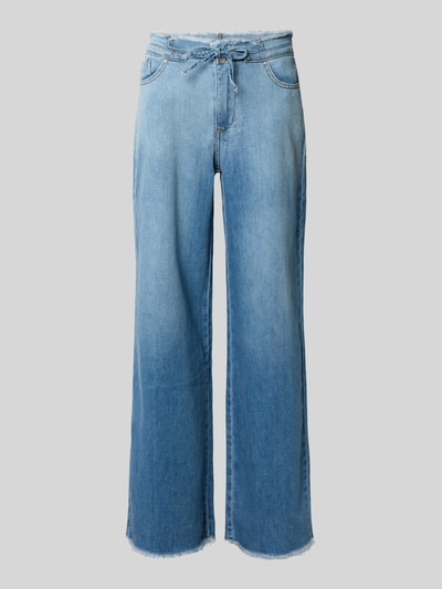 Buena Vista Barrel Fit Jeans mit Fransen und Schnürung Hellblau 1