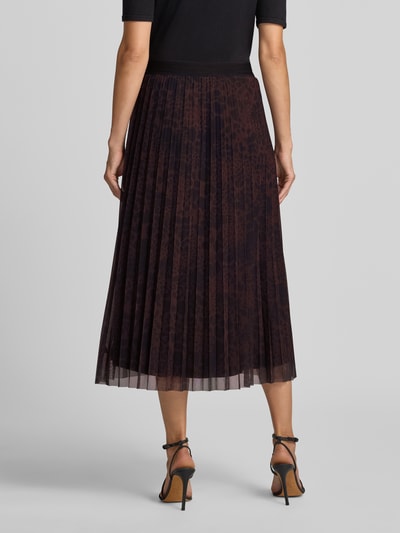 s.Oliver BLACK LABEL Fließender Midi-Rock mit Leo-Print Dunkelbraun 5