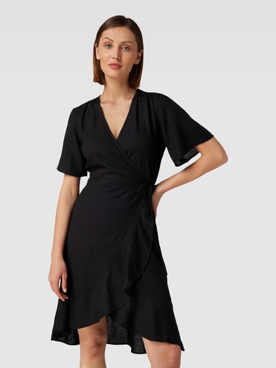 Soaked in Luxury Knielanges Kleid in Wickel-Optik Modell 'Rosaline' Black 4