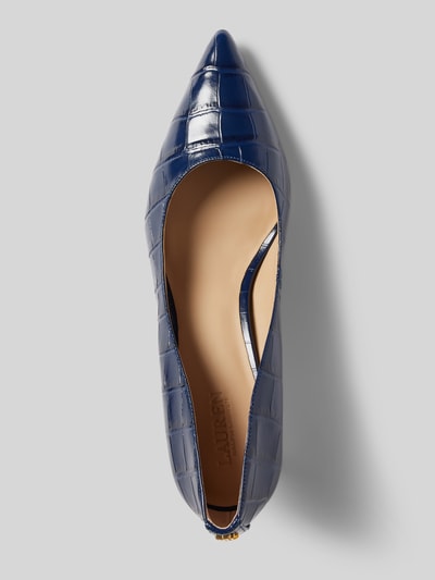 Lauren Ralph Lauren Lederpumps mit Strukturmuster Modell 'ADRIENNE' Marine 3