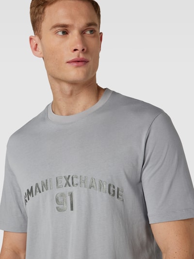 ARMANI EXCHANGE T-shirt met labelprint Lichtgrijs - 3