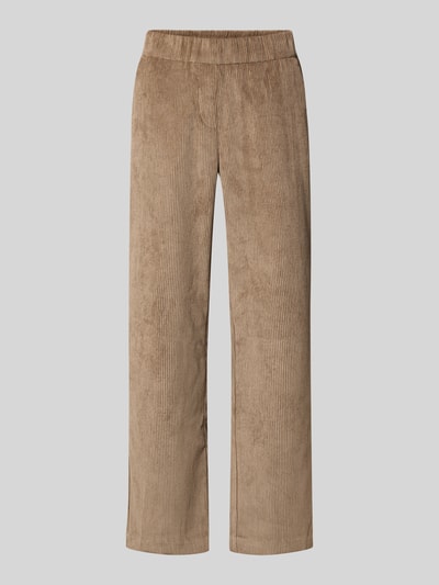 ZABAIONE Flared Fit Stoffhose in Cord-Optik Modell 'Magdalene' Taupe 2