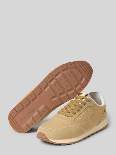 Produktfoto, Sneaker mit Logo-Detail Modell 'Swink' von Blauer USA, Beige mit Profilsohle, abgerundete Passform, Schnürverschluss, Damen Sneaker