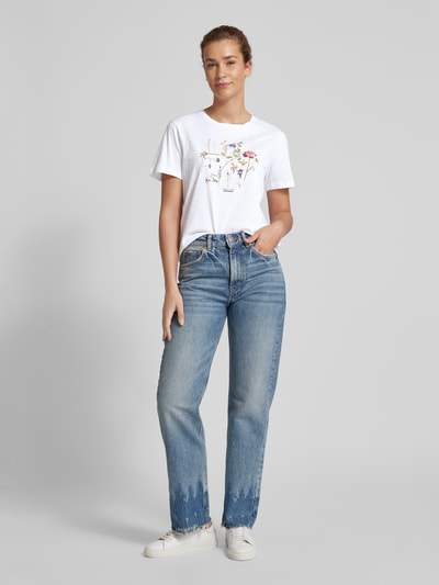 Armedangels T-Shirt mit floralem Print Modell 'MAARLA' Weiss 1