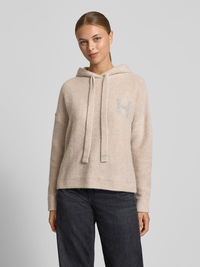 Hemisphere Strickpullover aus Kaschmir-Mix mit Kapuze Taupe 4