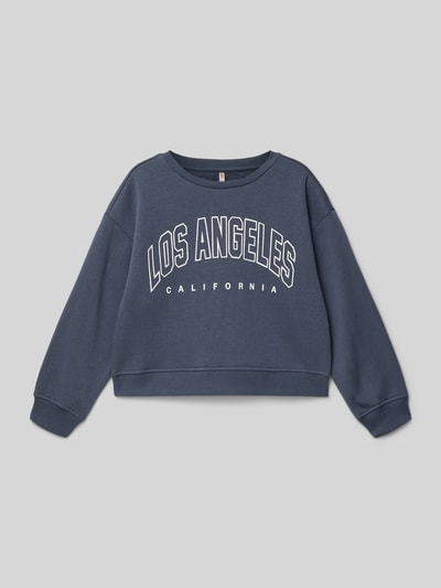 Only Regular fit sweatshirt van katoenmix, model 'SWEAT LIFE' Marineblauw - 1
