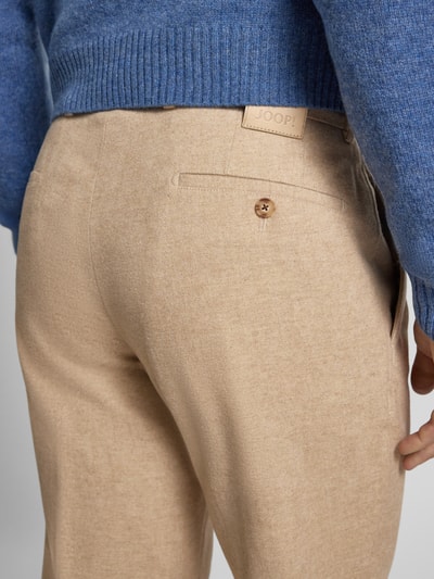 JOOP! Collection Regular fit stoffen broek met persplooien, model 'Hank' Beige - 3