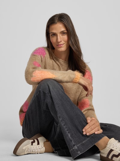 miss goodlife Oversized linnen pullover met alpaca in gebreide look Zand - 3