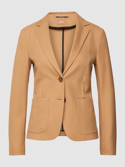 BOSS Black Women Blazer met 2-knoopssluiting, model 'Jonalahra' Camel - 2