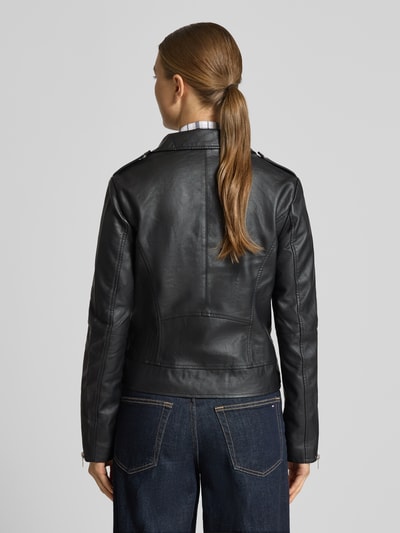 VILA Kurtka w stylu Biker z imitacji skóry model ‘Cara’ Czarny 5