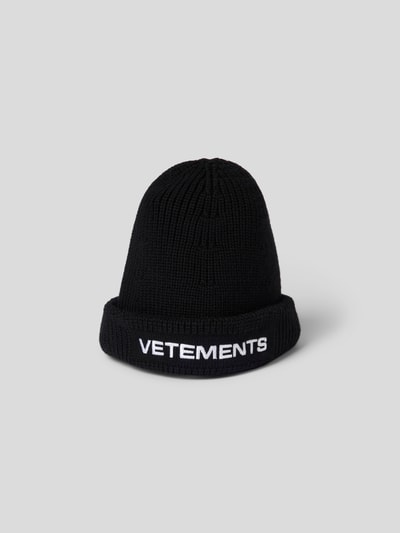 VETEMENTS Wollmütze in Ripp-Optik Black 4