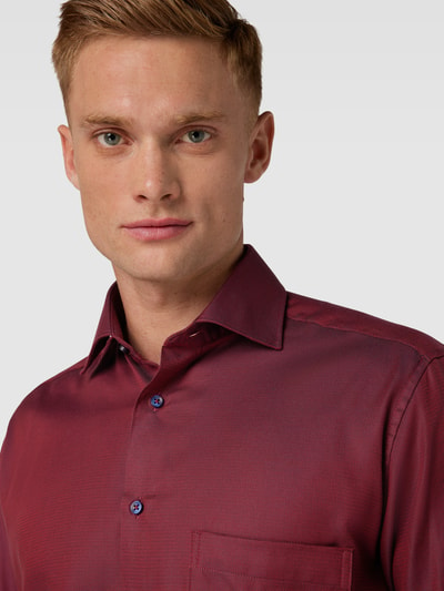 Eterna Comfort fit zakelijk overhemd met borstzak Bordeaux - 3