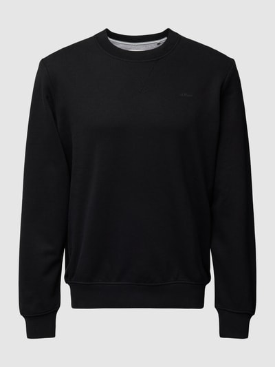 s.Oliver RED LABEL Sweatshirt mit Rundhalsausschnitt in unifarbenem Design Black 2