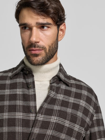 Marc O'Polo Regular Fit Freizeithemd aus reiner Baumwolle Dunkelbraun 3