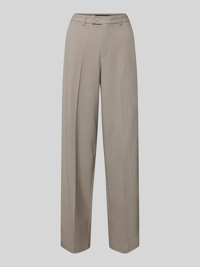 Productfoto, Straight Fit bandplooibroek met Viskose-aandeel Model 'TEXAS' van Vero Moda, melangelook, zonder zakken, knoop- en ritssluiting