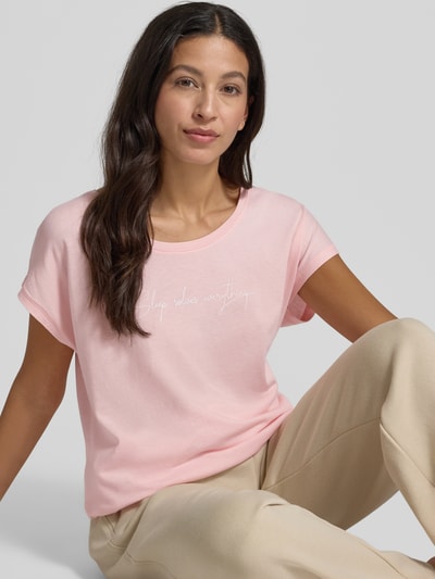 LASCANA Regular fit T-shirt van viscosemix, model 'Cozy Dreams' Roze - 3