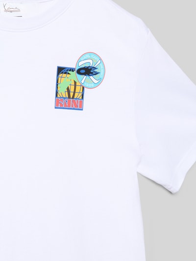 KARL KANI T-Shirt mit Label-Print und Rundhalsausschnitt Weiss 2