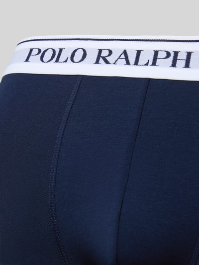 Produktfoto, Trunks aus Baumwoll-Mix im 3er-Pack von Polo Ralph Lauren Underwear, Optik: Unifarben, Label-Bund, Bundabschluss: elastisch, Multipack: 3er-Pack, Material: Baumwoll-Mix, dunkelblaue glatte Textur