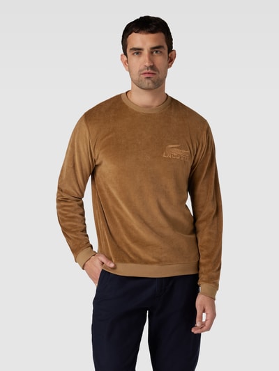 Lacoste Sweatshirt met labelstitching, model 'VELVET COLORAMA' Camel - 4