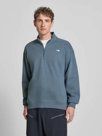 The North Face Relaxed Fit Sweatshirt mit Stehkragen und Reißverschluss Rauchblau 4