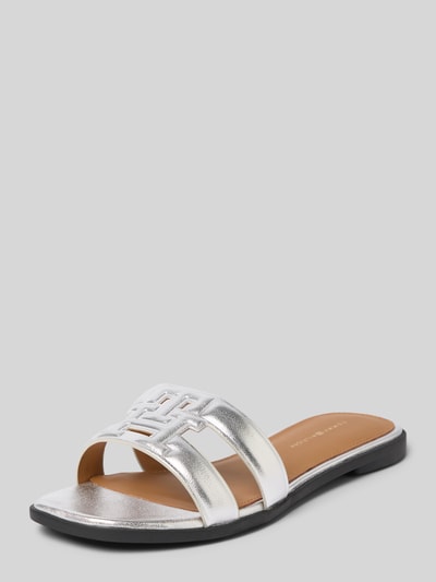 Tommy Hilfiger Pantolette aus echtem Leder Silber 1