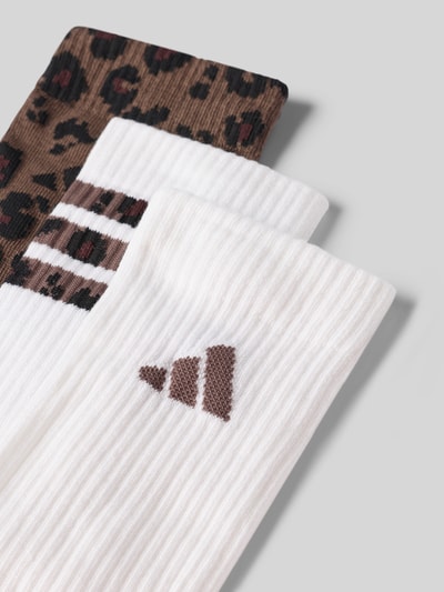 Produktfoto, Socken im Animal-Look im 3er-Pack von adidas Sportswear aus Baumwoll-Mix mit Stretch-Anteil, weiße und braune Muster
