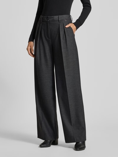 Marc Cain Wide Fit Hose mit gelegten Falten Anthrazit Melange 4