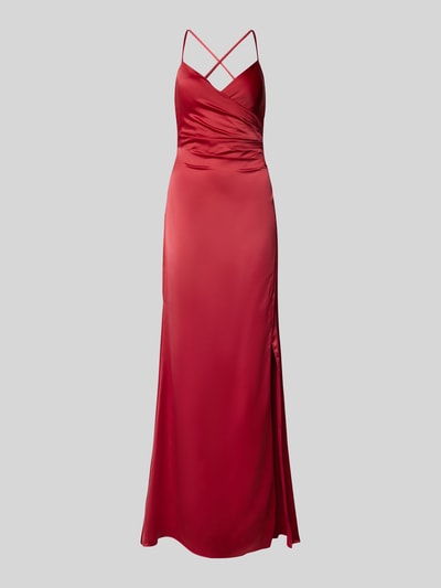 Jake*s Cocktail Abendkleid mit V-Ausschnitt Hellrot Melange 2