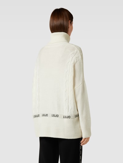 LIU JO SPORT Rollkragenpullover mit verlängerter Rückseite Offwhite 5