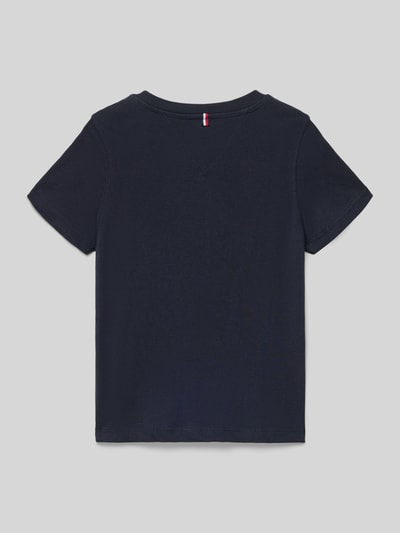 Tommy Hilfiger Kids T-shirt z bawełny organicznej z detalami z logo  Granatowy 3