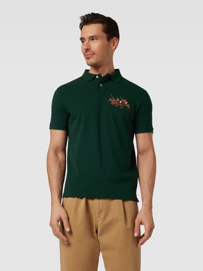 Polo Ralph Lauren Koszulka polo o kroju custom slim fit z wyhaftowanym motywem Ciemnozielony 4